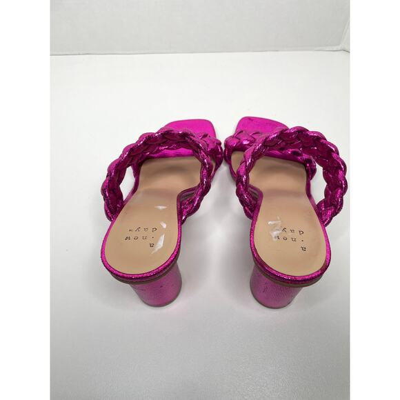 A New Day Women's Braided Heels Metallic Pink Size 6.5 - Picture 6 of 7